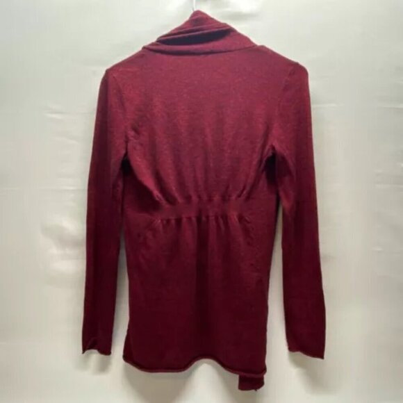 Express Open Cardigan Women's Medium Maroon Black Heathered Ladies Long Sleeve - Picture 6 of 11